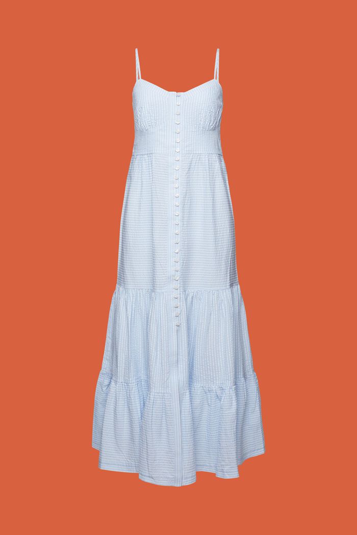 Sukienka maxi z falbanami i przodem na guziki, LIGHT BLUE, detail image number 6