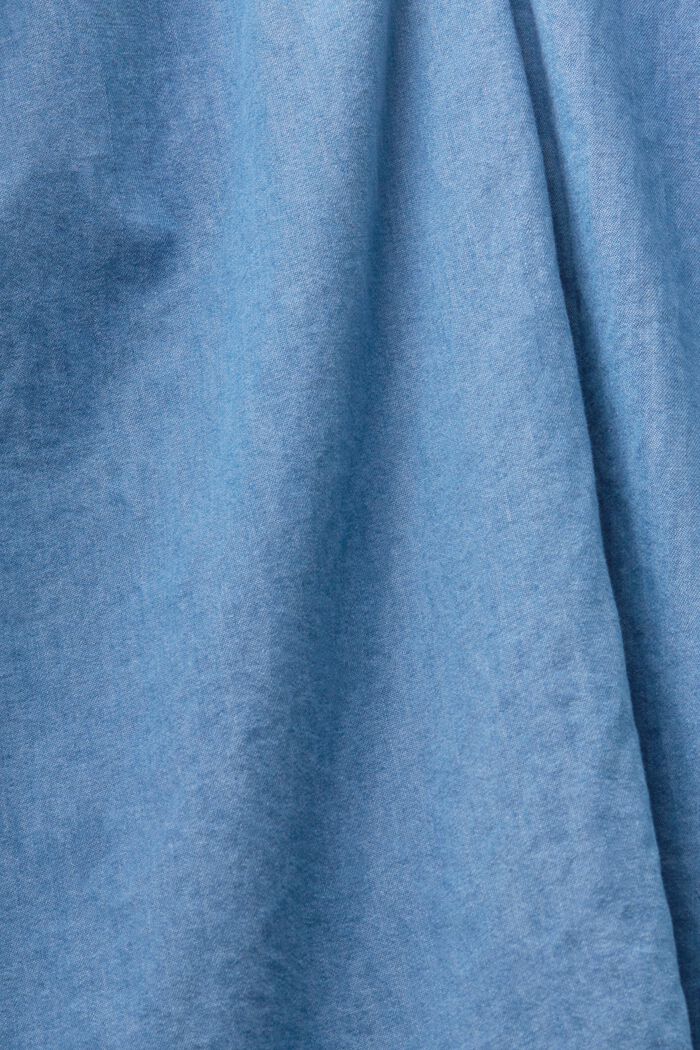 Sukienka z batystu bawełnianego w kolorze dżinsu, BLUE LIGHT WASHED, detail image number 4