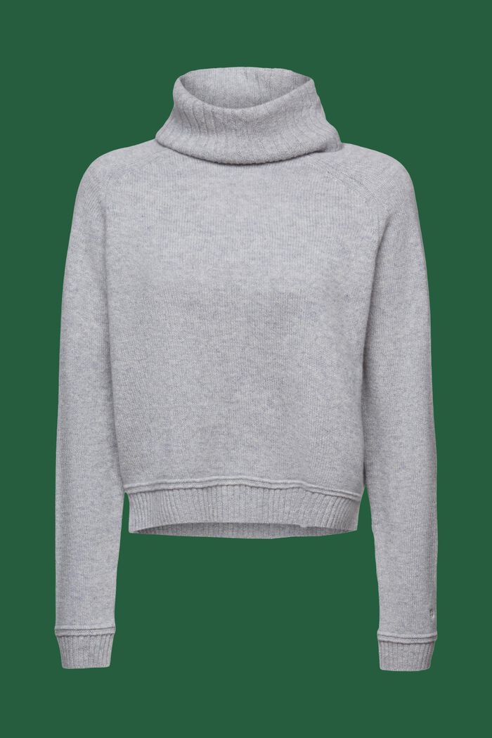 Kaszmirowy sweter z półgolfem, LIGHT GREY, detail image number 6