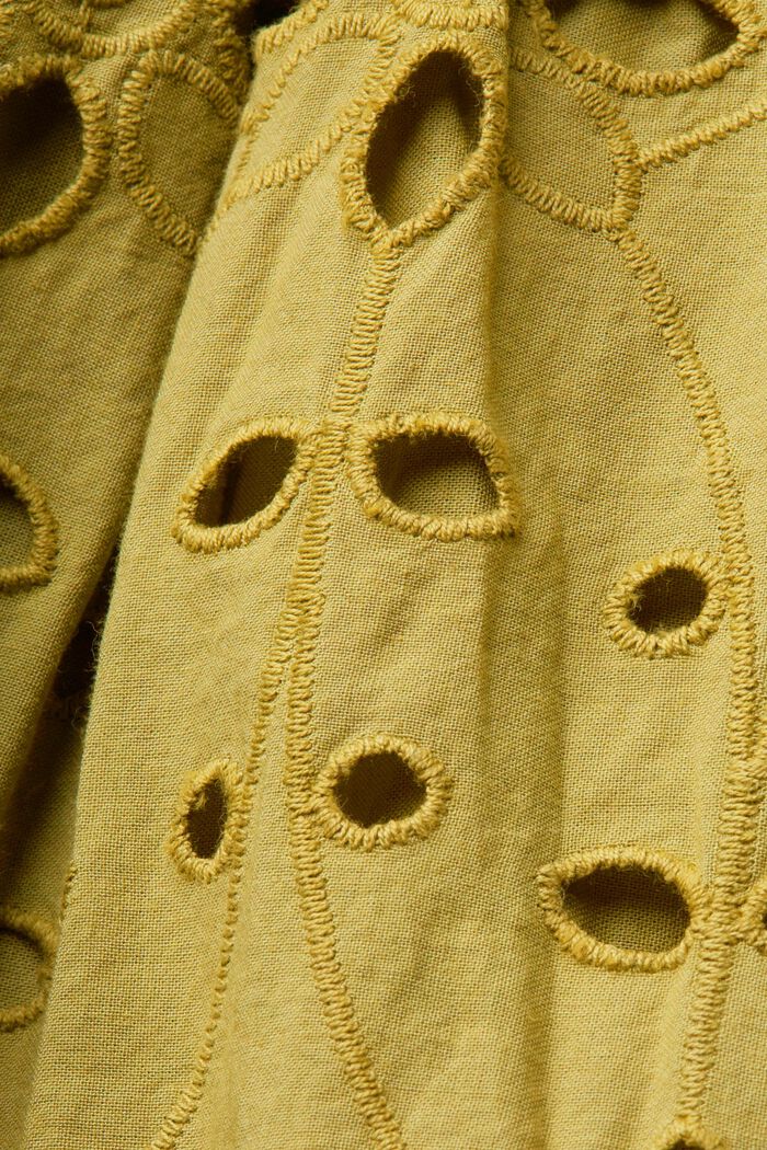 Spódnica mini z ażurowym haftem, 100% bawełna, PISTACHIO GREEN, detail image number 5