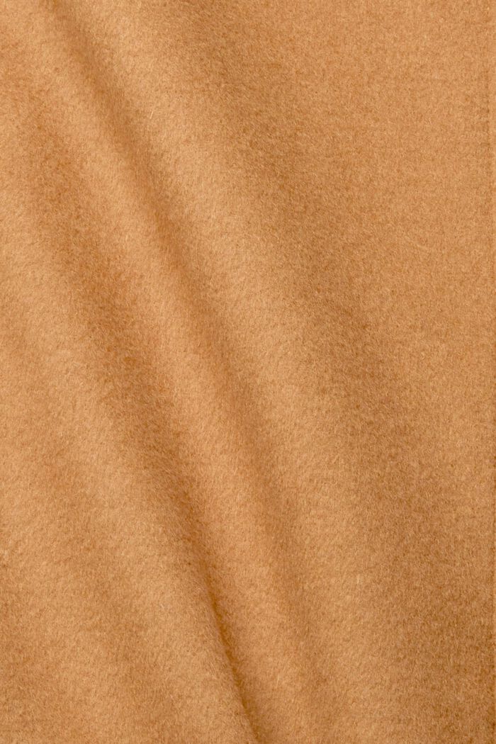 Płaszcz z mieszanki wełnianej w stylu kurtki koszulowej, CARAMEL, detail image number 5