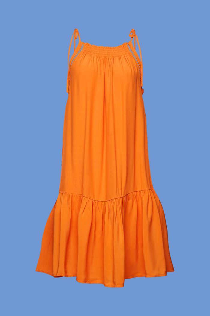 Sukienka na ramiączkach z marszczeniem, ORANGE, detail image number 6