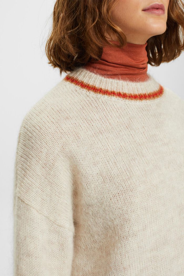 Sweter z mieszanki wełny i moheru, NEW CREAM BEIGE, detail image number 2