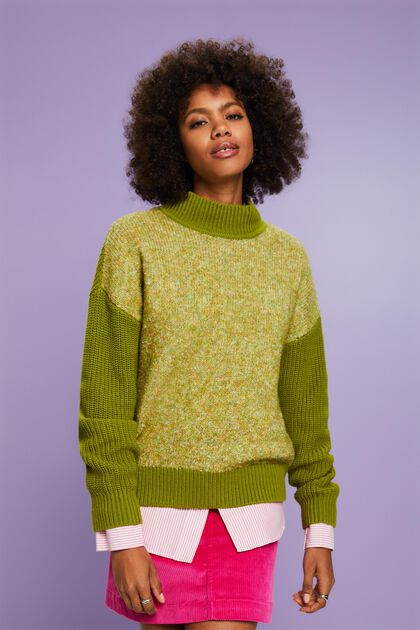 Melanżowy sweter z półgolfem