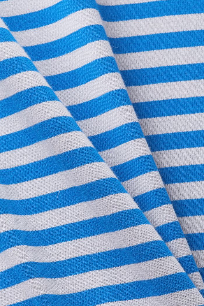 T-shirt bawełniany w paski z nadrukowanym logo, LIGHT BLUE LAVENDER, detail image number 5