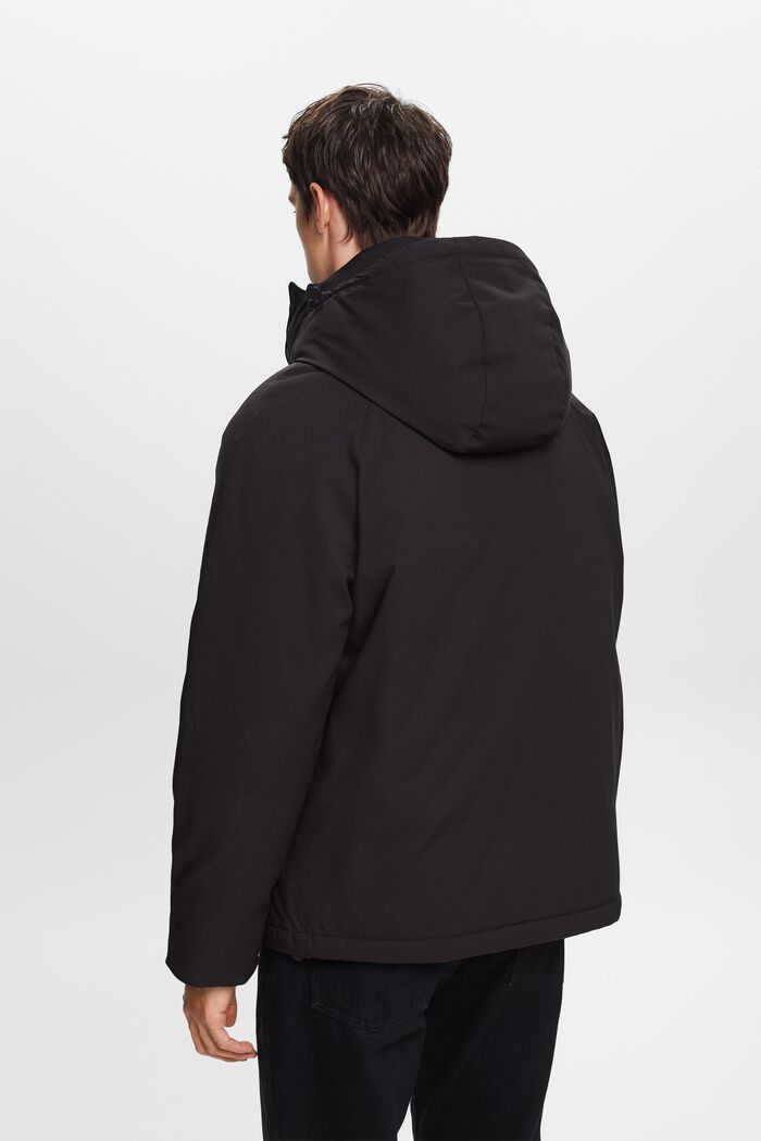 Puchowy płaszcz z kapturem, BLACK, detail image number 3