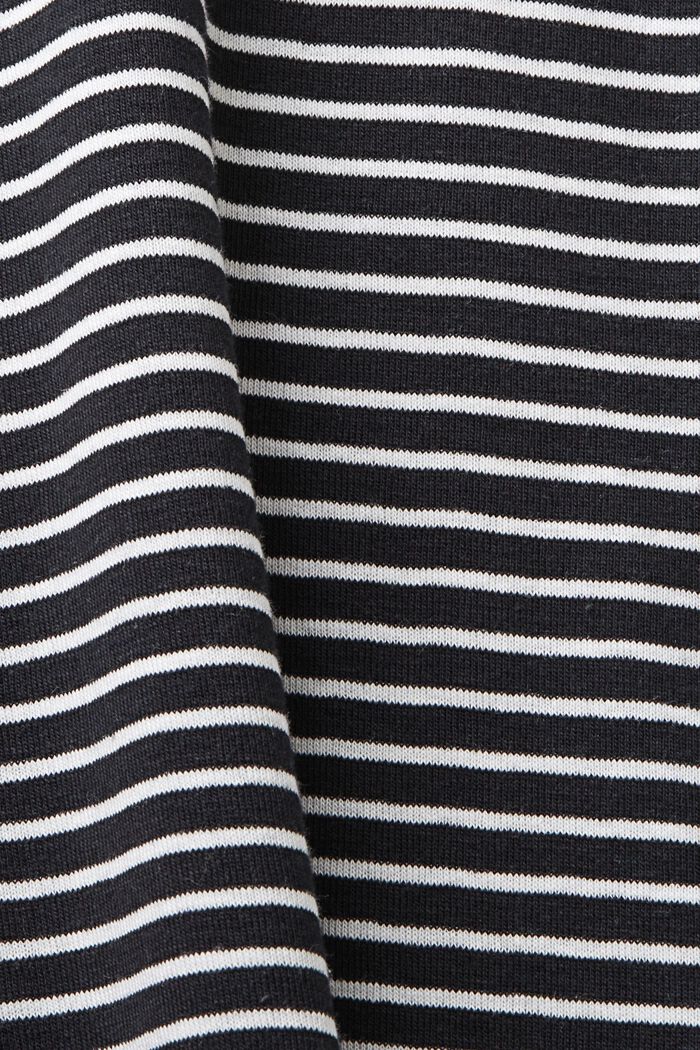 Bluzka z długim rękawem w paski z bawełną organiczną, BLACK, detail image number 4