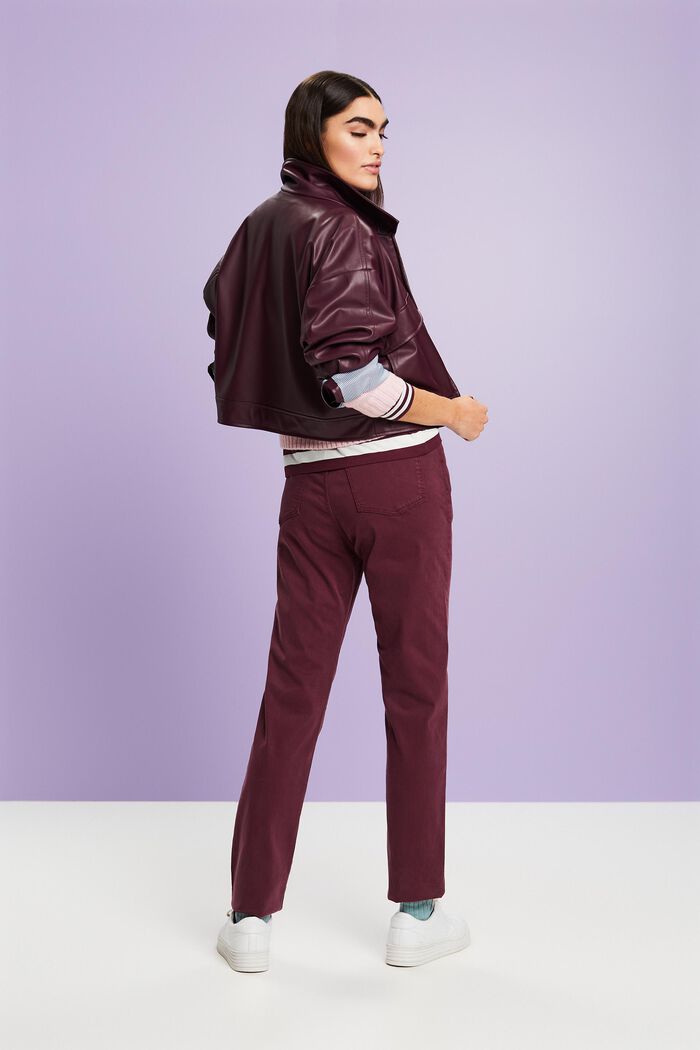 Spodnie z diagonalu, fason slim fit, BORDEAUX RED, detail image number 2