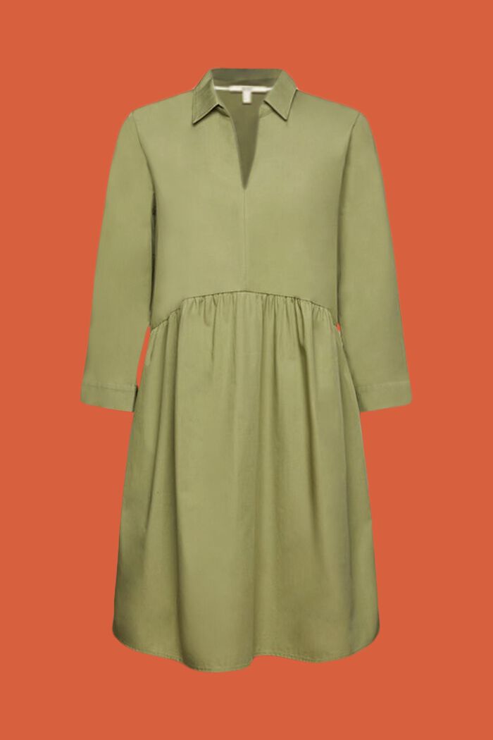 Sukienka o linii A z bawełny organicznej, LIGHT KHAKI, detail image number 6