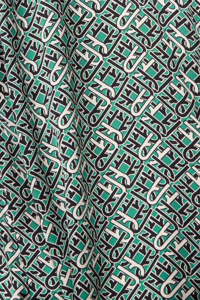 Satynowa bluzka z nadrukiem na całej powierzchni, EMERALD GREEN, detail image number 1