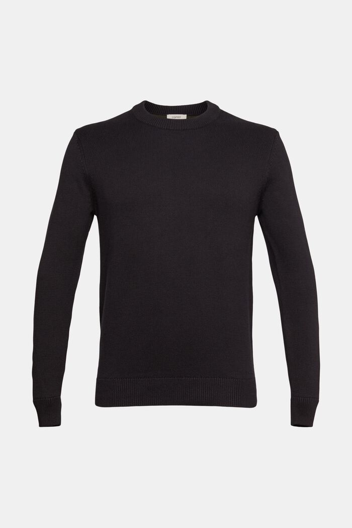 Dzianinowy sweter z ekologicznej bawełny, BLACK, detail image number 2
