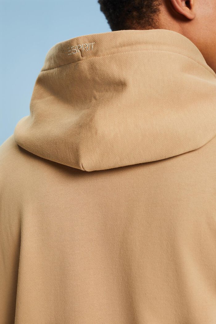 Bluza oversize z kapturem i nadrukiem, unisex, BEIGE, detail image number 4