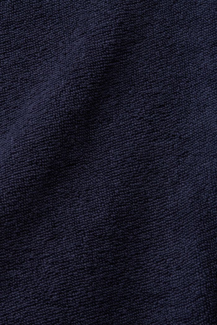 Szlafrok z froty z pasiastą podszewką, NAVY BLUE, detail image number 5