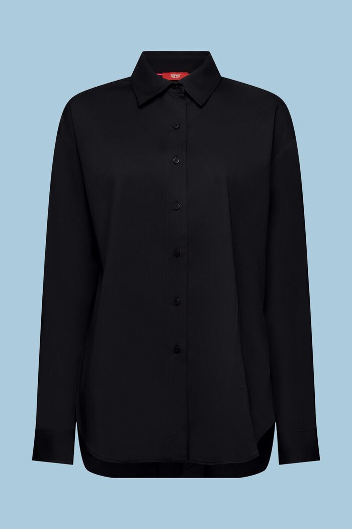 Oversizowa koszula zapinana na guziki, BLACK, detail image number 7