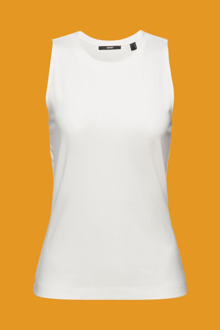 Prążkowany tank top, OFF WHITE, detail image number 5