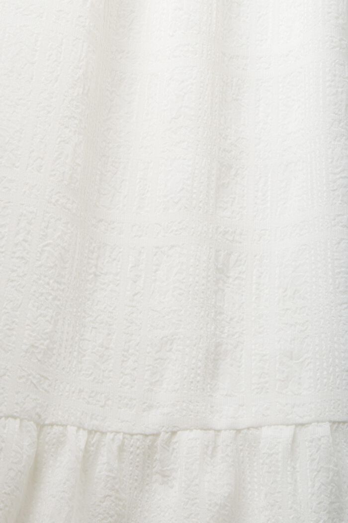 Cienka sukienka midi z balonowymi rękawami, OFF WHITE, detail image number 4