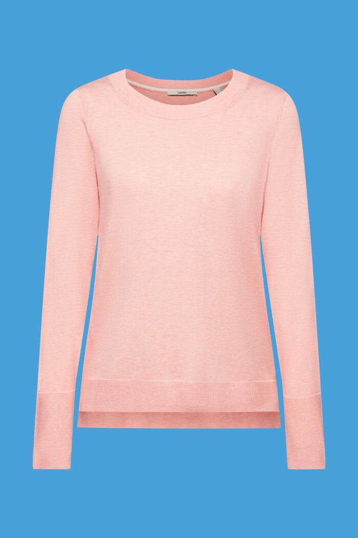 Lekki dzianinowy sweter z dłuższym tyłem, PINK, detail image number 6
