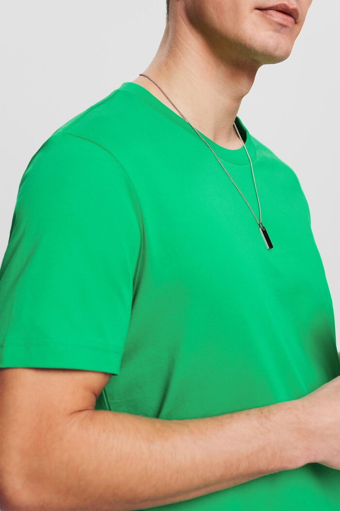 T-shirt z okrągłym dekoltem z dżerseju, NEW GREEN, detail image number 3