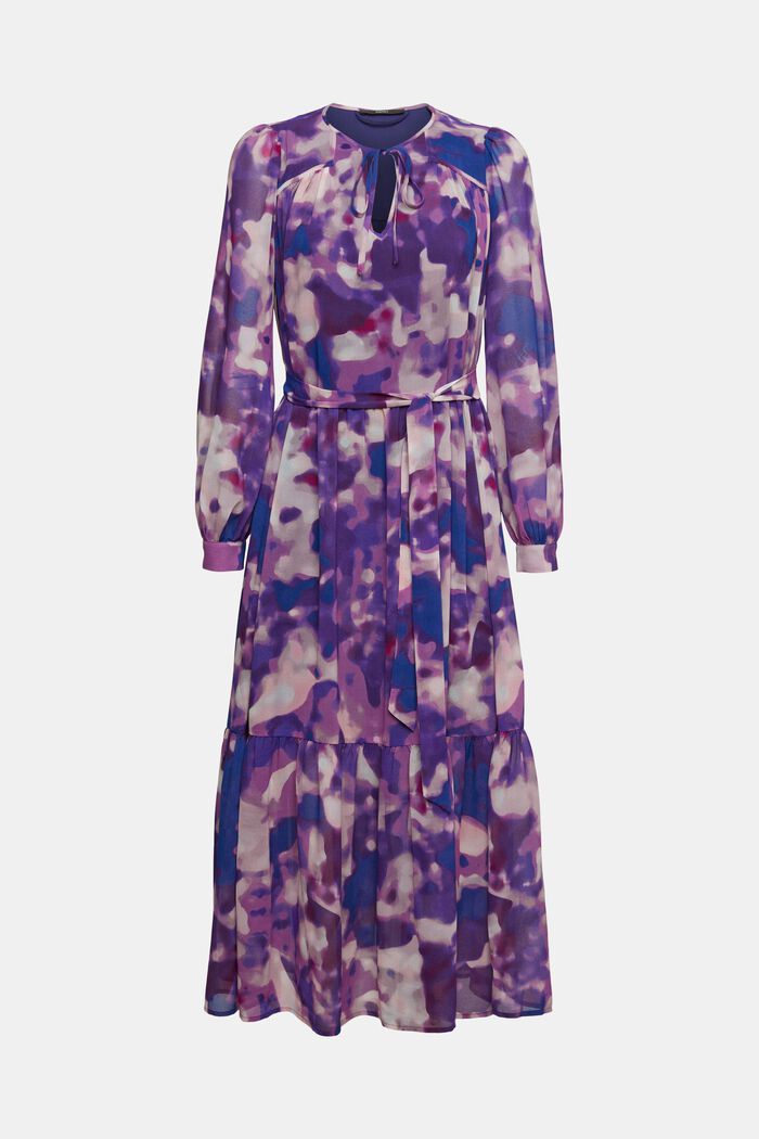 Z recyklingu: wzorzysta szyfonowa sukienka, VIOLET, detail image number 5