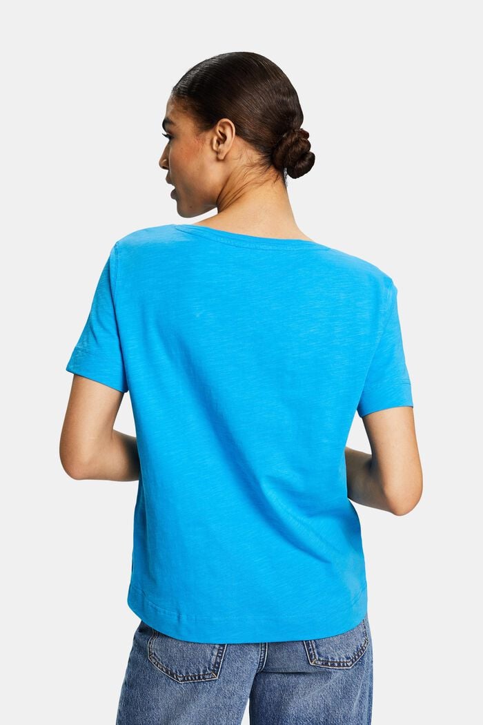 T-shirt z jerseyu z dekoltem serek, BLUE, detail image number 2