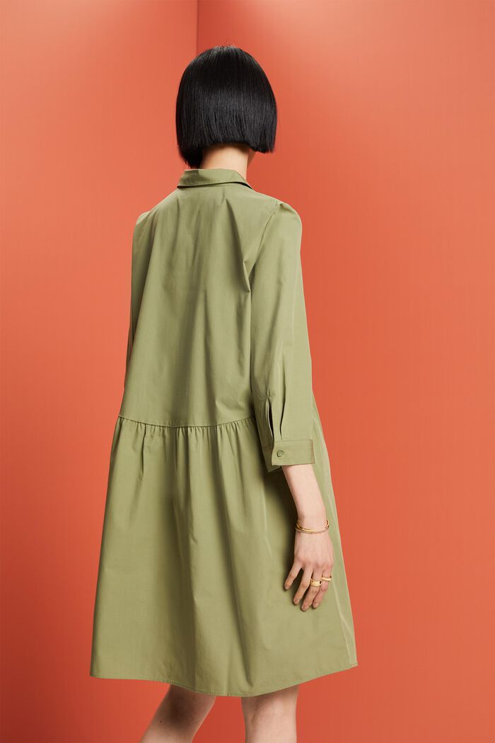 Sukienka o linii A z bawełny organicznej, LIGHT KHAKI, detail image number 3