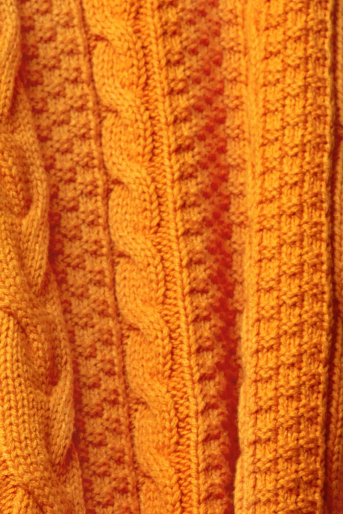 Sweter z warkoczowym wzorem, GOLDEN ORANGE, detail image number 1