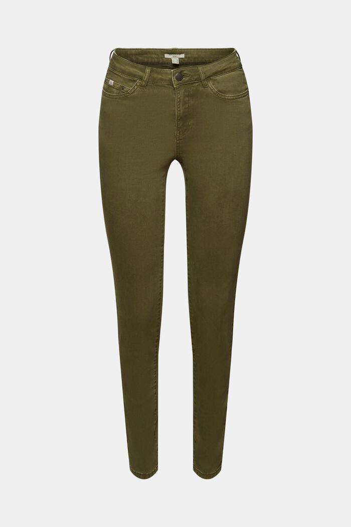 Spodnie ze streczu z bawełną organiczną, KHAKI GREEN, detail image number 7