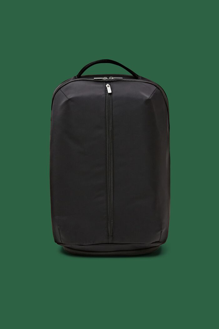 Plecak z wytrzymałej tkaniny z suwakami, BLACK, detail image number 0