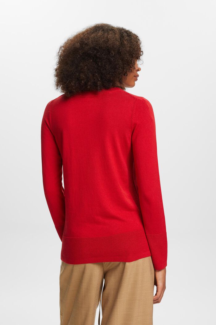 Sweter z delikatnym splotem, DARK RED, detail image number 3