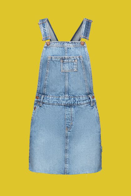 Dżinsowa sukienka mini na szelkach