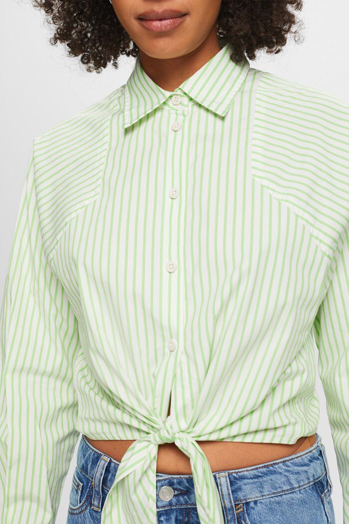 Koszula w paski z wiązaniem, CITRUS GREEN, detail image number 3