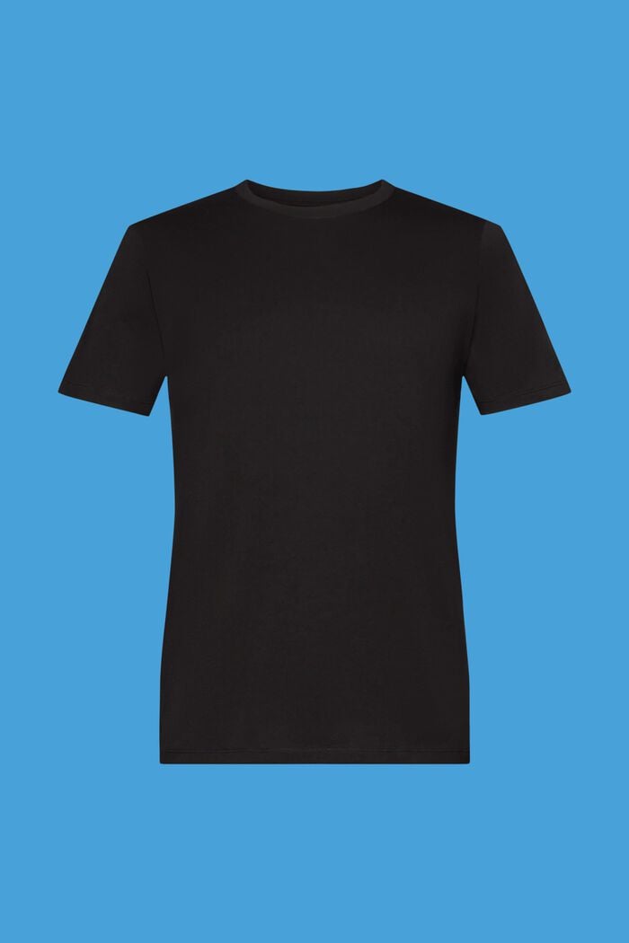 T-shirt z okrągłym dekoltem z dżerseju, BLACK, detail image number 6