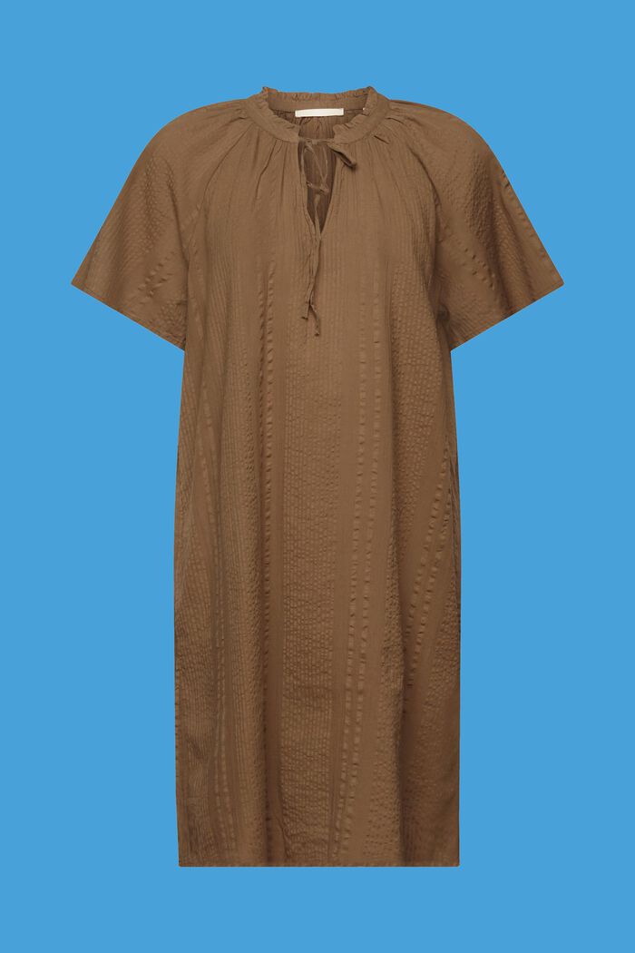 Sukienka z fakturowanej bawełny, KHAKI GREEN, detail image number 6