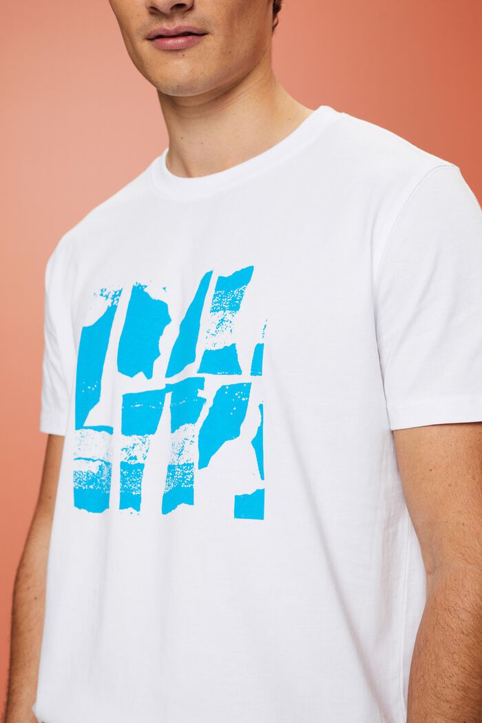 T-shirt z nadrukiem z przodu, 100% bawełny, WHITE, detail image number 2