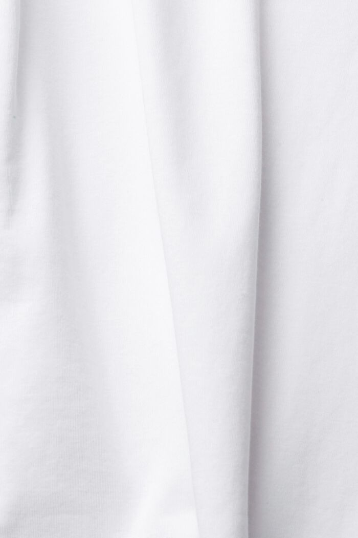Bawełniany T-shirt z podwiniętymi rękawami, WHITE, detail image number 1
