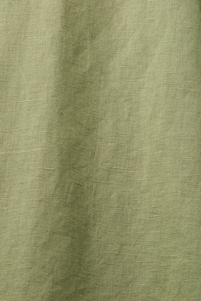 Koszula z krótkim rękawem z mieszanki lnu i bawełny, LIGHT KHAKI, detail image number 6