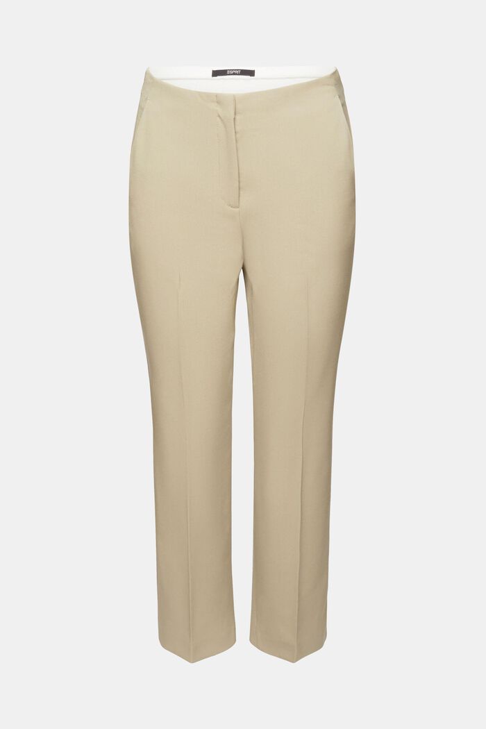 Skrócone spodnie w biznesowym stylu, DUSTY GREEN, detail image number 7