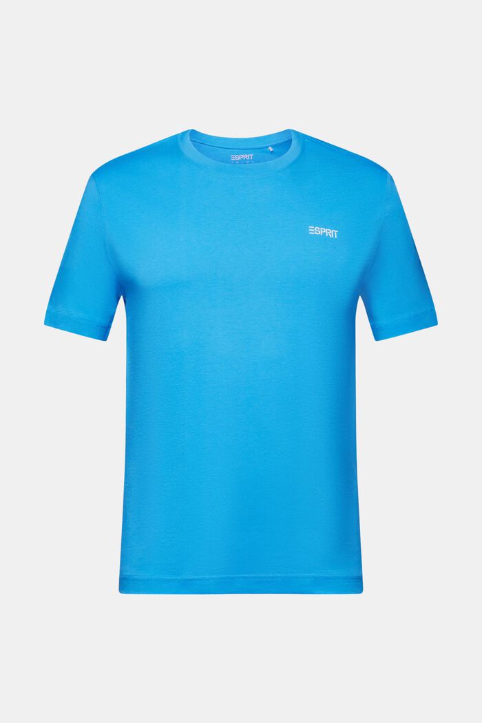 Logowany T-shirt z bawełnianego dżerseju, BLUE, detail image number 6
