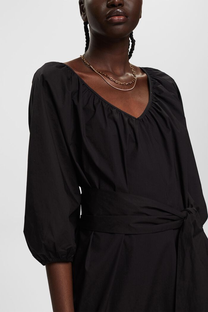 Sukienka z szerokim, wiązanym paskiem w talii, BLACK, detail image number 3