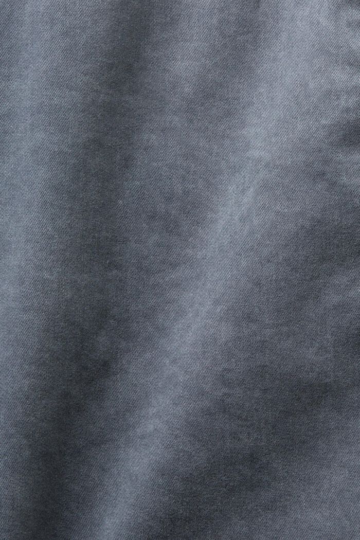 Szorty chino z efektem sprania, fason slim, DARK GREY, detail image number 6