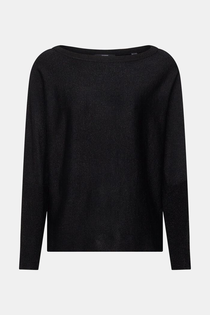 Błyszczący sweter, LENZING™ ECOVERO™, BLACK, detail image number 2