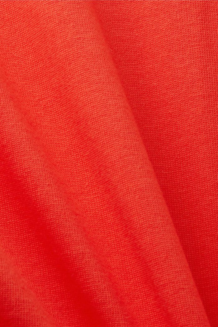 T-shirt z bawełny organicznej w geometryczny wzór, ORANGE RED, detail image number 5