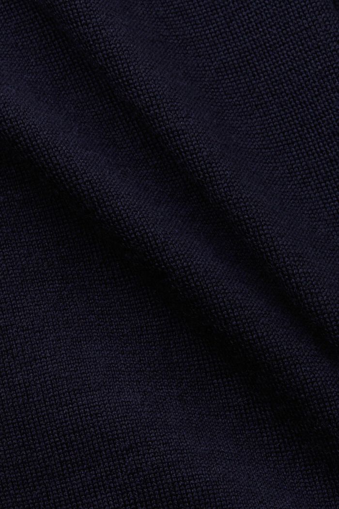 Wełniany sweter z okrągłym dekoltem, NAVY, detail image number 6