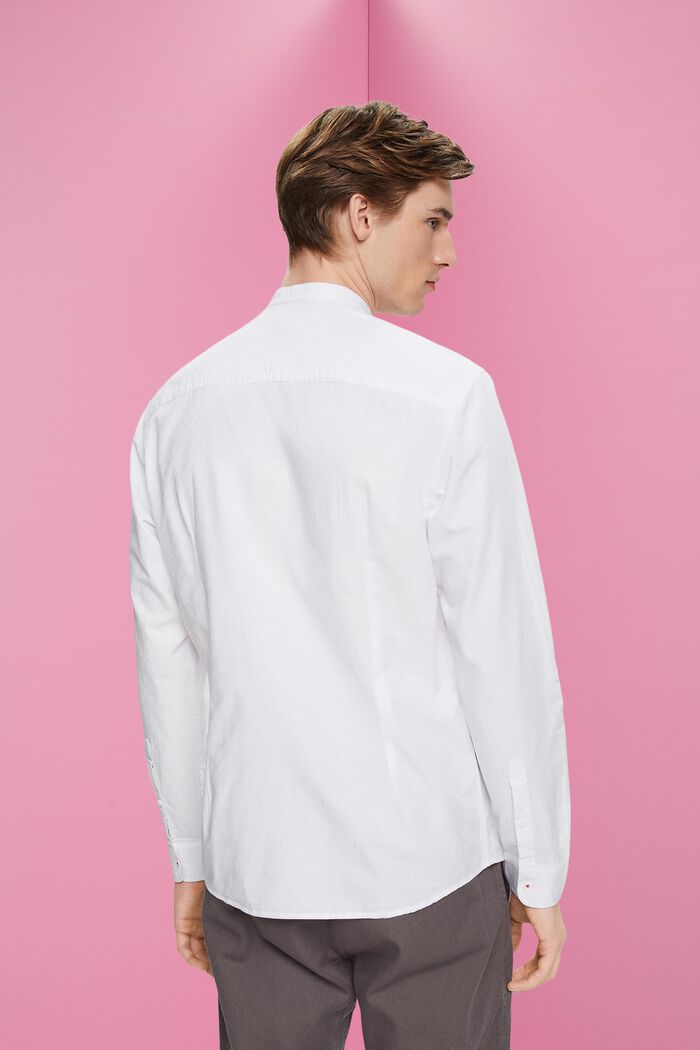 Fakturowana koszulka o fasonie slim fit ze stójką, WHITE, detail image number 3