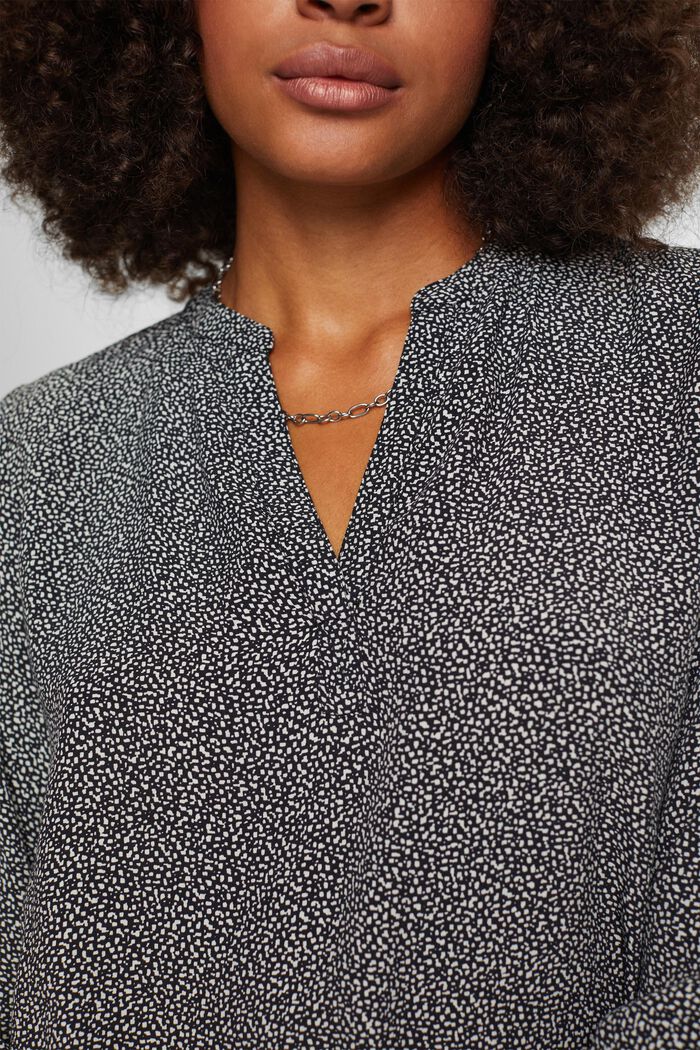 Wzorzysta bluzka, LENZING™ ECOVERO™, BLACK, detail image number 2