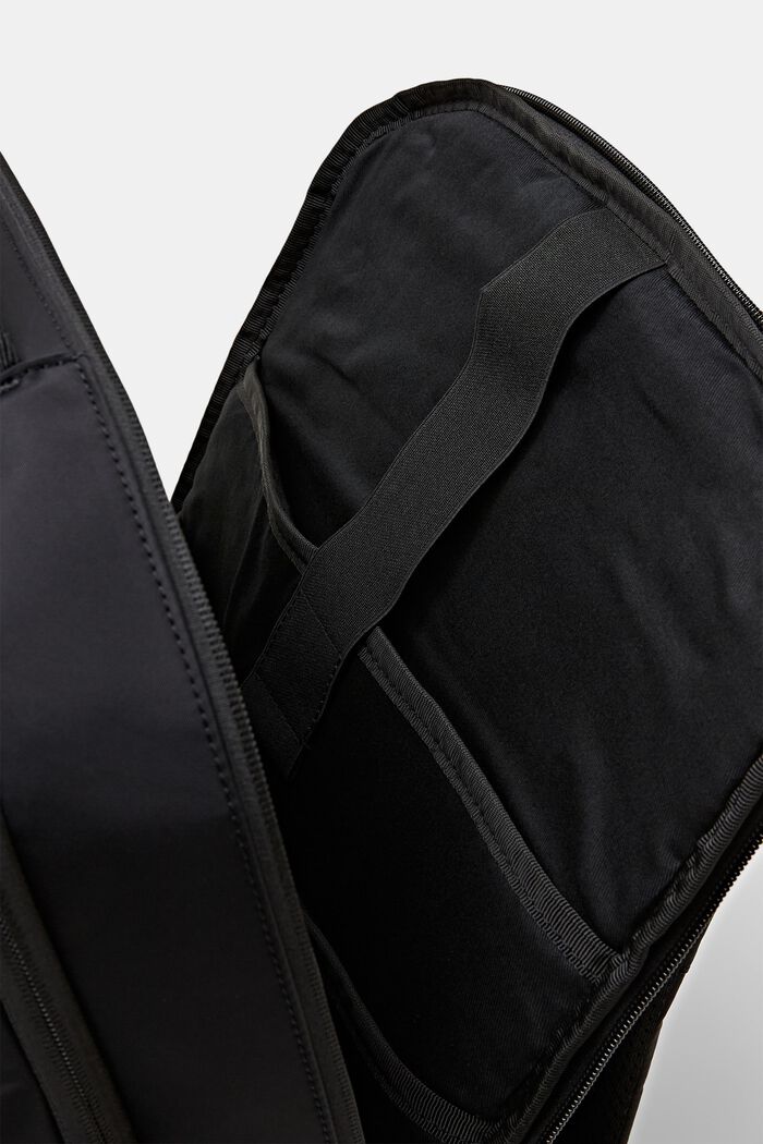 Plecak z wytrzymałej tkaniny z suwakami, BLACK, detail image number 4