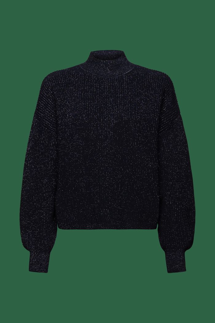 Prążkowany sweter z lamy, NAVY, detail image number 5