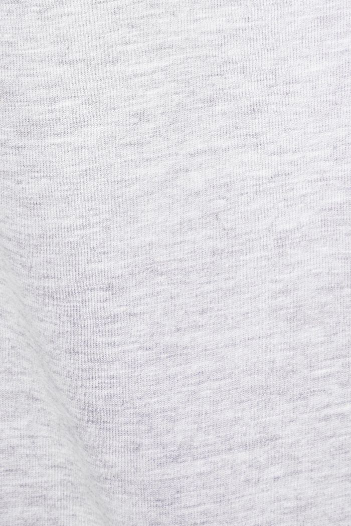 T-shirt z węzełkowego dżerseju z nadrukiem, LIGHT GREY, detail image number 5