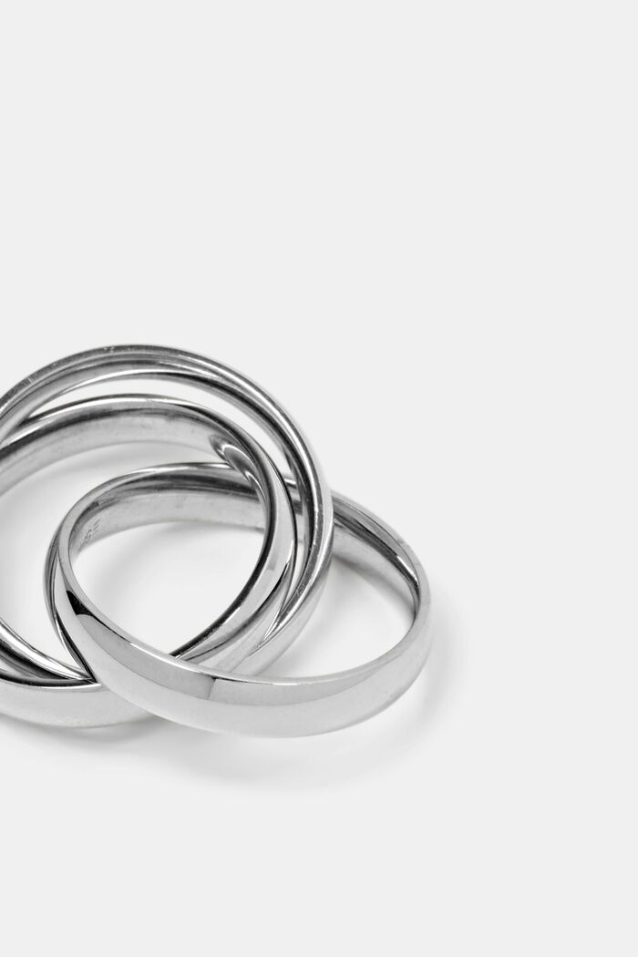 Potrójny pierścionek ze stali nierdzewnej, SILVER, detail image number 1