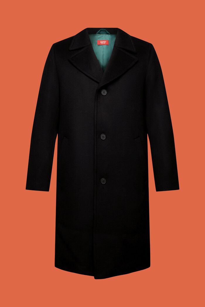 Płaszcz z mieszanki wełnianej, BLACK, detail image number 6